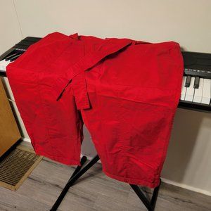 Lane Bryant Size 24 Belted Red Khaki Pedal Pusher- NWT